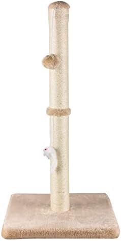 MeowHomm 32'' Tall Cat Scratching Post Cat Scratcher with Hanging Ball, Durable Cat Scratching Post for Indoor with Sisal Rope