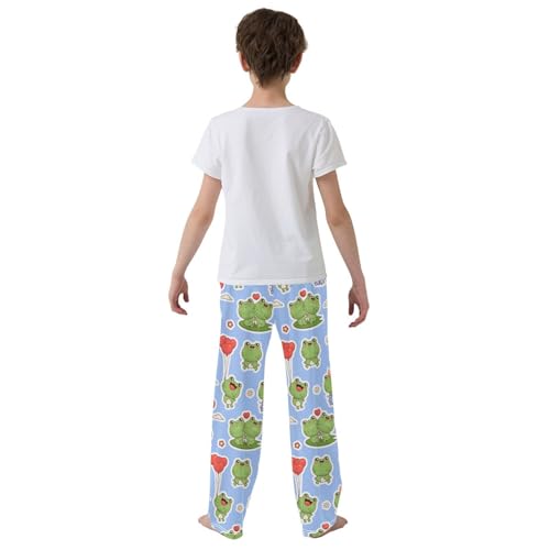 ZZKKO Cute Frogs Balloons Heart Boys Pants for Kids Jogger Pants with Pockets S-XL3