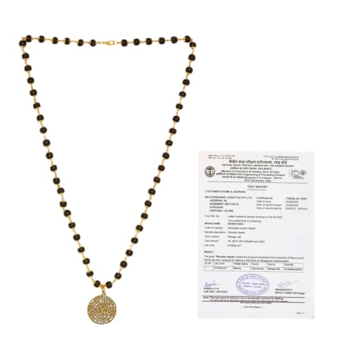 Image of Divine Hindu OM Pendant Karungali Mala With Silver Caps | Govt Certified | Black Ebony Wood Spiritual Necklace | Protection, Meditation, Healing, Energy Balance, Shiva Bhakti Mala | For Men & Women