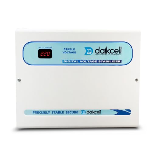 Image of daikcell 5KVA 130V-300V Automatic Voltage Stabilizer for Electric Vehicle Charger - Stable Power Supply for All 2 /3 /4 EV Wheeler Charger - 4000W | 20 Amps | 1+4 Years Warranty