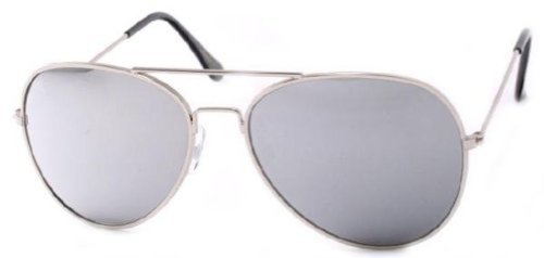 AIR FORCE Aviator Silver Metal Frame Top Gun Classic 80s Style Mirror Sunglasses