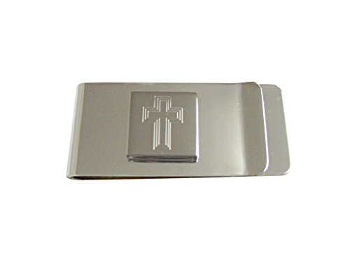Kiola Designs Silver Toned Etched Triple Cross Money Clip