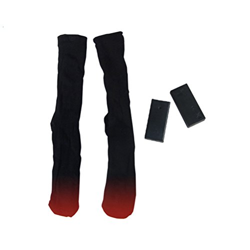 OUNONA Beheizbare Socken Baumwolle Socken mit Batterie für Winter Sport Angeln Wandern Skifahren Cover