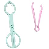Baby Bottle Tong, Anti-Slip Pacifier Bottle Tongs, Silicone Baby Safety Bottle Holder, Scissor Design Multi-Functional High-Temperature Resistant Tong,Green