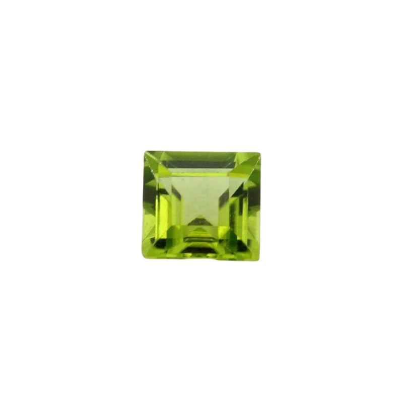Péridot naturel Asscher 4 x 4 mm pour un bijou cadeau d'anniversaire