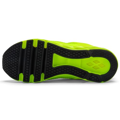 CELEBHTT Youth Sneakers Boys Girls Athletic Walking Shoes Mesh Breathable Youth Fashion Sport Running Tennis Jogging Shoes Non Slip Fluorescent Green Big Kid Size 5