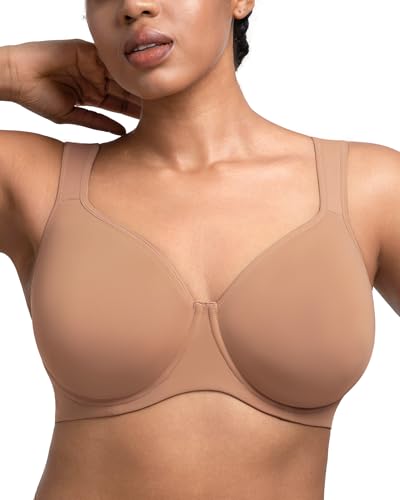 Image of HSIA Bras for Women Minimizer Full Coverage, Plus Size T Shirt Unlined Underwire Smooth Bra, Seamless Cups Joan Ultimate Soft