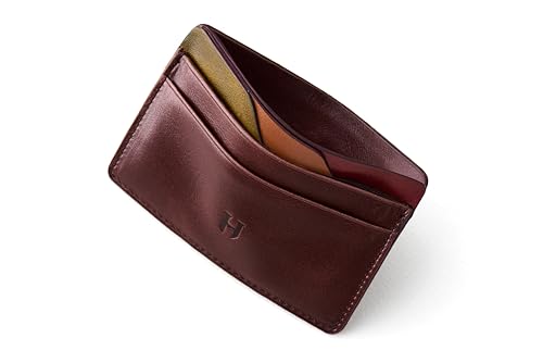 Wallet for Men, Slim Minimalist Card Holder, 6 Card Slots, Main Pocket, Full-Grain Handcrafted Front Pocket Leather, Gift Box - Pouch for Christmas & Birthday, Brown (Plus Colors)2