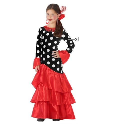 Atosa disfraz flamenca sevillana rojo negro niña infantil