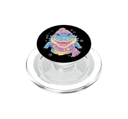 PopSockets MagSafe Écharpe Crocodile Souriant pour Reptile - Évitez les Chutes