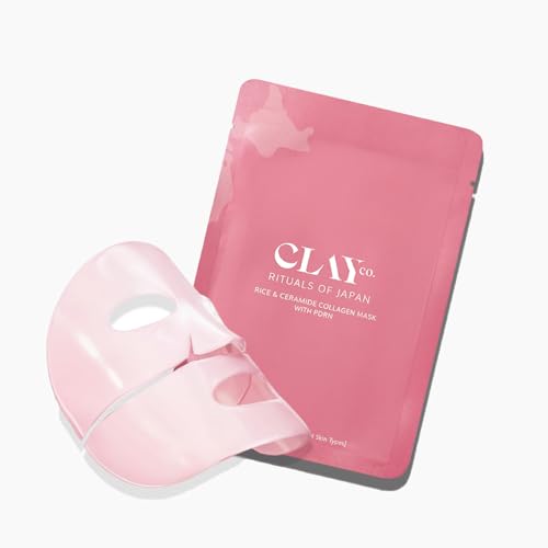 Image of ClayCo Rice & Ceramide Collagen Sheet Mask | Hydrating & Brightening Face Mask with PDRN | Niacinamide & Hyaluronic Acid | 35 g