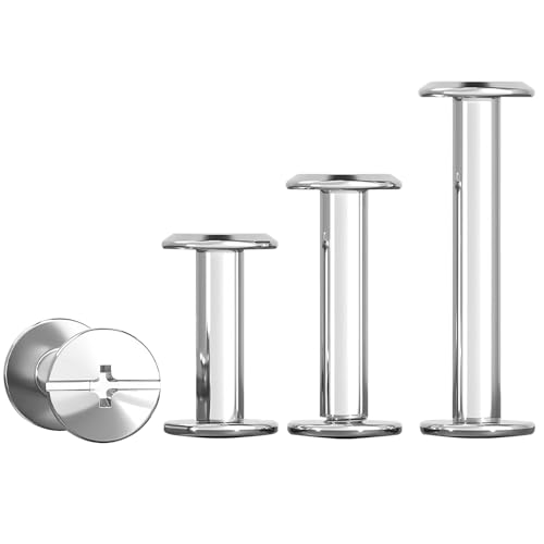 Qrity 20 Juegos de Tornillos Chicago, M3 x 8 mm Tornillos de Encuadernación de Acero Inoxidable 304, para Decoración de Cuero DIY, Libros