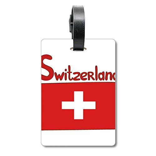 Étiquette valise drapeau suisse rouge protège vos données et identifie votre bagage