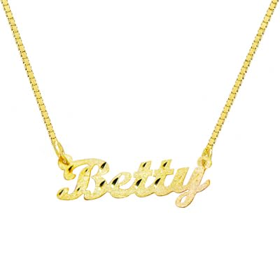PYRAMID JEWELRY 14K Solid Yellow Gold Personalized Custom Name Necklace (Script MT) (Box, 18 inch)