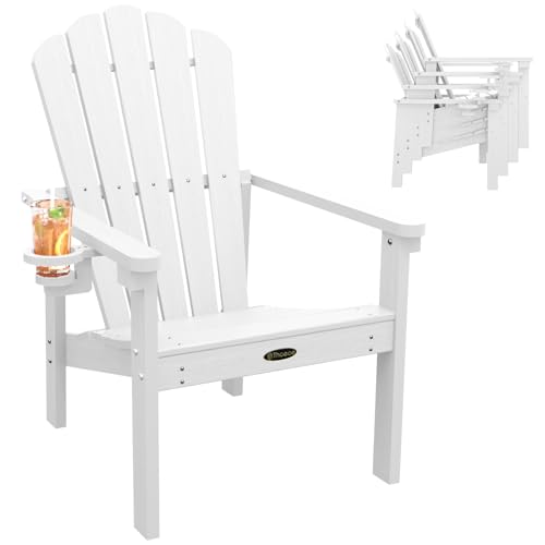 THOEOE Stackable Adirondack Chair HDPE All-Weather Fire Pit Chairs