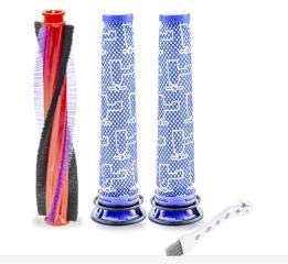 Replacement Accessory Kit for Dyson, 2 Pack Washable Pre HEPA Filters and 1 Pack Brush Bar Replacement for Dyson DC59 DC62 SV03 Vacuum Cleaner