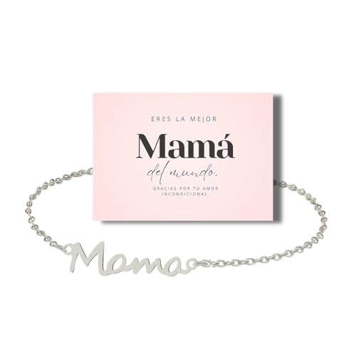 JO LACROIX Pulsera plata color regalo para mamá, regalos originales para madre, cumpleaños para mujer,