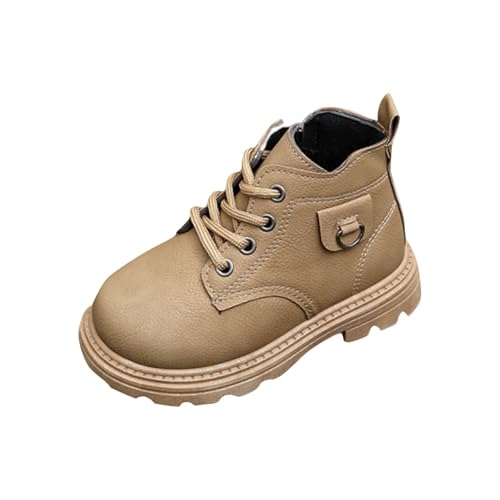 Ankle Boots for Girls Boots Kids Winter Combat Boots Cute Lace Up Short Booties Casual Warm Hiking Snow Shoes with Side Zipper for Toddler