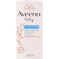 Aveeno Baby Dermexa Moisturising Wash (1x 250ml), Soothing Unscented and Soap-Free Baby Body Wash Developed to Gently Cleanse Delicate Skin, for Babies with Very Dry, Itchy Skin and Prone to Eczema
