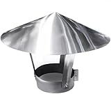 Sombrerete de chimenea de acero inoxidable, sombrerete de techo, tapa de escape redonda superior, tapa de cubierta de tubo de humos, sombrerete multiusos for conductos de ventilación.(D23cm/9.05in)