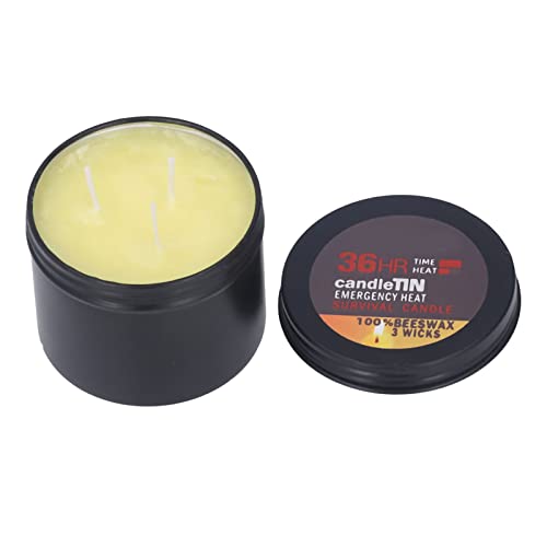 Bougies de Camping en Plein Air Bougie de Survie Portable Réutilisable de 36 Heures avec 3 Mèches pour la Maison, équipement D'urgence, 6,7 X 5,2 Cm Cover