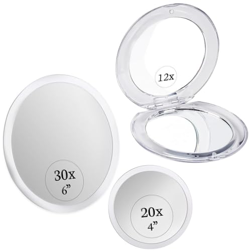 Set de espejos para maquillaje 30X & 20X y 12X portátil