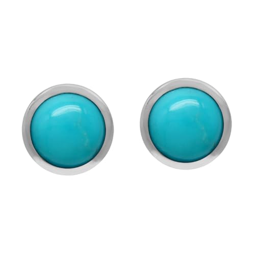 Silvershake 6MM Round Shape Cabochon Stones or Inlay White Gold Plated or Yellow Gold Plated 925 Sterling Silver Bezel Set Stud Earrings Jewelry for Women or Teens4