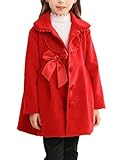 Camidy 2-7T Toddler Girls Trench Coat Windbreaker Winter Warm Jacket Overcoat Cloak (3-4T, Red)