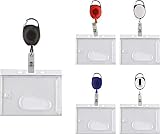 Schmalz Werbeservice Porta Skipass incl. Robusto Portabadge, Portabadge, Porta Cartellino, Skipass, Cartellino Moschettone e Clip Cintura - Blu Trasparente