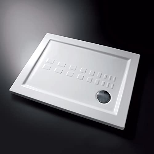 Yellowshop, Piatto Doccia Althea ITO in Ceramica, Rettangolare, Bianco, 90x72x5,5 cm