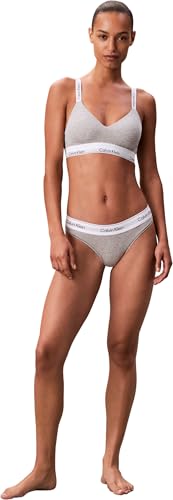 Calvin Klein Women’s Lightly Lined Bralette with Stretch Band, Grey (Grey Heather), XL - Image 3