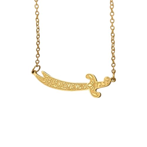 Bijoux musulmans collier pendentif d’épée pour femmes hommes et amulette Coran