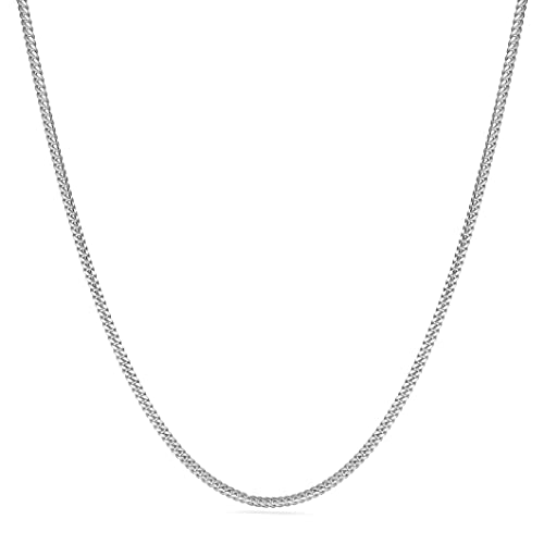 PORI JEWELERS Solid 925 Sterling Silver 2MM Miami Cuban Chain Necklace- 16