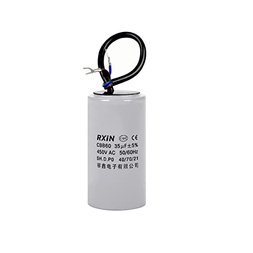 FOCMKEAS CBB60 Run Capacitor 35uF 450V AC 2 Wires 50/60Hz Cylinder 50mmx100mm (DXL) with Terminal for Washing Machine Air Compressor Water Pump Motor Refrigerators