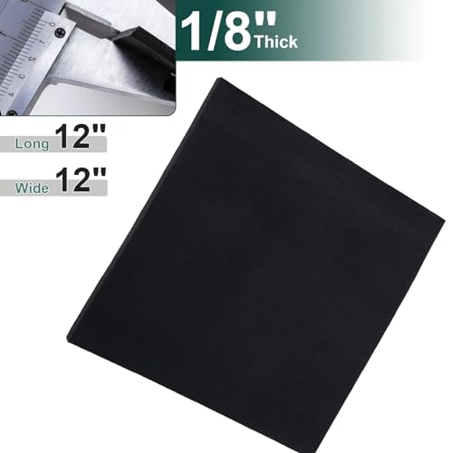 Silicone Rubber Sheet, 60A Rubber Gasket Material, 1/8 (.125)" Thick × 12" W × 12" L Rubber Sheet Use for DIY Gaskets, Pads, Seals, Crafts, Supports, Liner,Bumpers,Leveling, Flooring, Abrasion