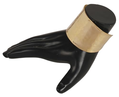 Image of Touchstone Indian Bollywood Desire Brass Base Exotic Workmanship Free Size Cuff Bracelet in Antique Gold Or White Or Copper Tone for Women.