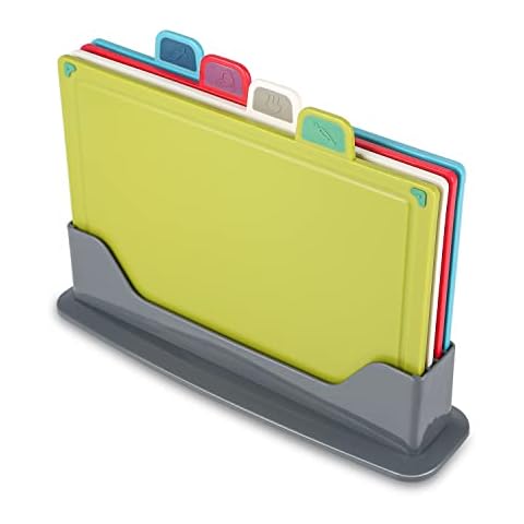BYbrutek 4-Piece Plastic Cutting Boards,Colors Multicolor Kitchen Chopping Board,Portable Non-Slip Antibacterial Cutting Board,Safe BPA-Free,Portable,Non-Toxic,Antibacterial Cover