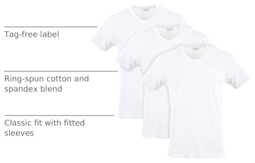 Gildan Men's Cotton Stretch T-Shirts, Multipack, Artic White (V-Neck 3-Pack), Medium - image 4