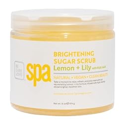 BCL Spa Lemon Lily Sugar Scrub - Professional Radiance-Boosting Body Scrub for Dull Skin, Self Care Body Exfoliator, Made in USA, 16 oz
