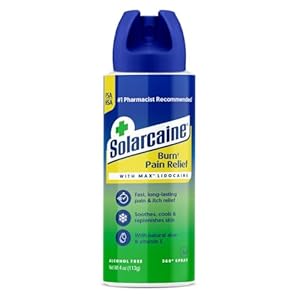 Solarcaine Aloe Sunburn Relief Spray with 4% Lidocaine – After Sun Care Relief for Burns, Scrapes & Itch – Aloe Spray to Soothe, Cool & Replenish Skin – 4oz