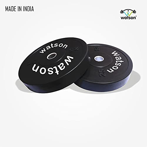 Image of WATSON Dumbbell Plates, 50Kg(25Kgx2) 28mm Bumper Weight Plates With 2 Inch Metal Insert, Strength Training Barbell Weights for Home Gym Workouts