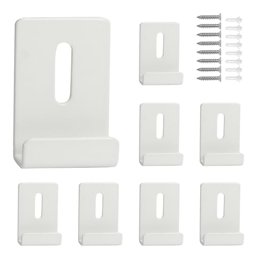 Image of 8 Packs Metal Mirror Holder Clips, 1 /4 inch, White | Heavy Duty, Attachment, With Screws, For Billboard Display