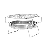 FEANG Grill BBQ Grill Folding Tragbare Holzkohle für Outdoor Camping Patio Grill Herd Kochgeschirr BBQ Werkzeuge Zubehör Runde Grillwerkzeug