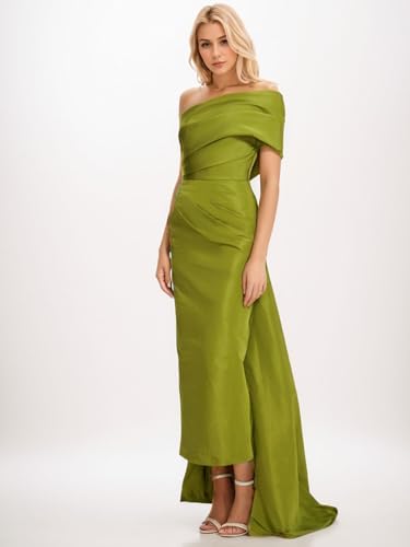 Elegant Sheath/Column Wedding Guest Dress Vintage Evening Dress Sexy Prom Dress Taffeta Sweep/Brush Train 20252