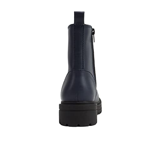 Image of Soda FIRM - Lug Sole Combat Ankle Bootie Lace up w /Side Zipper