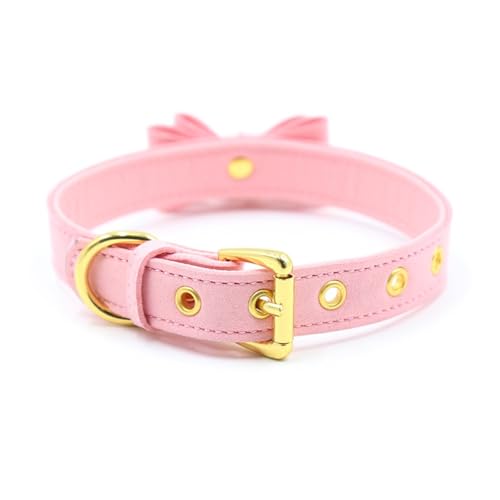 Soft Leather Pin Buckle Collar in Bell Bow Style-USRB1163