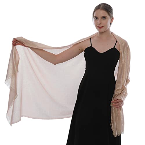 LMVERNA Sparkling Metallic Shawls and Wraps for Evening Dresses Wedding Fringed Shawl Wrap Scarf for Women3