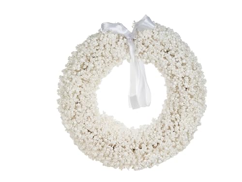 Weihnachtskranz Metall 40 cm rund mit künstlichem Schnee weiß modern...