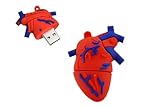 Ecoodisk 64GB USB 2.0 Flash Drive Cartoon Novelty Organ Heart Shaped Memory Stick Silicone Rubber Pendrive