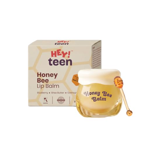 Image of HEY TEEN Honey Bee Lip Balm | Red Honey, Shea Butter & Seabuckthorn Oil | Natural Moisturizing & Repairing | Glossy Finish | 8 ml